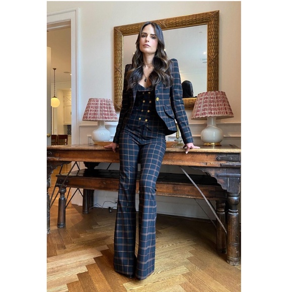 NWOT Smythe Plaid Flare Pants - Picture 2 of 10